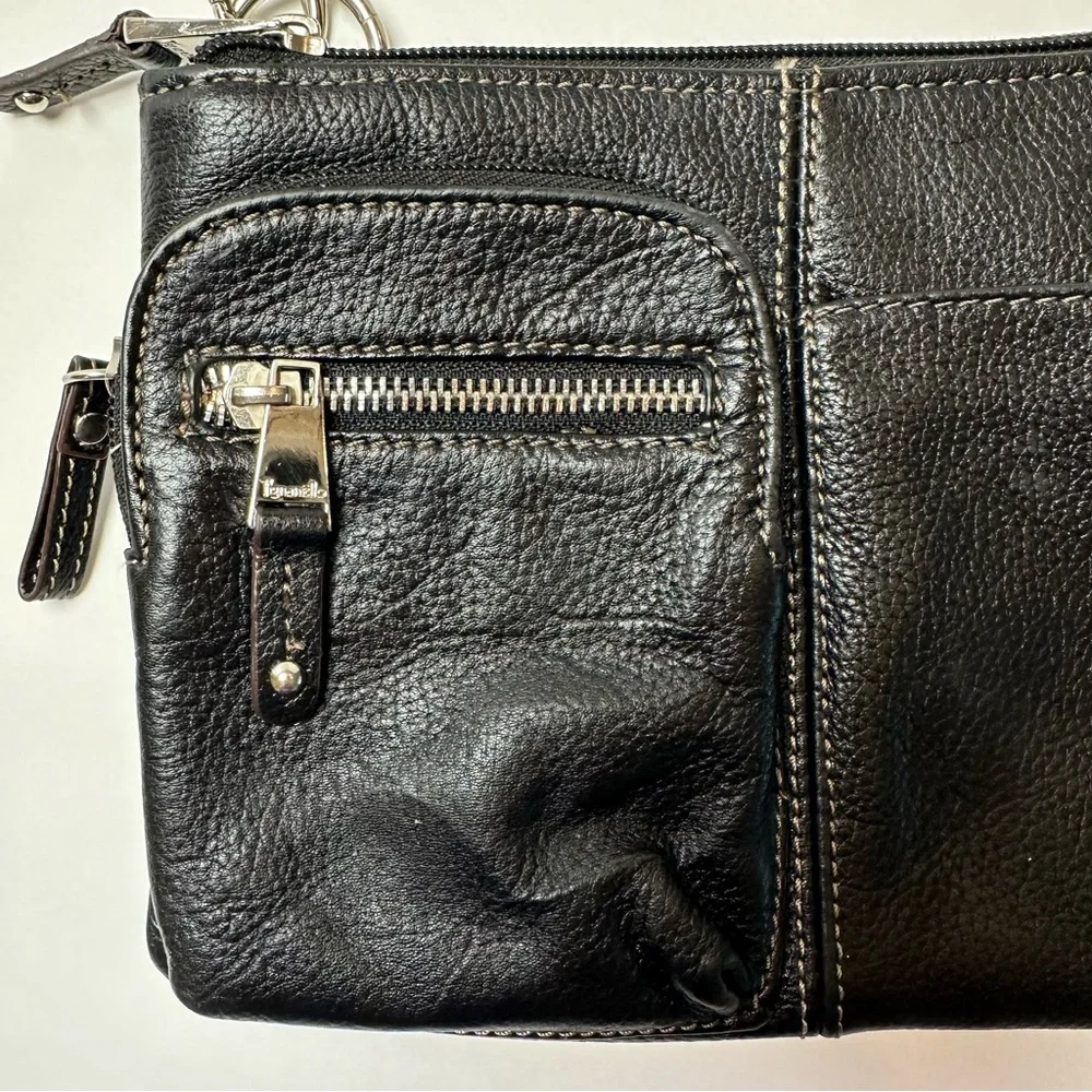 Tignanello Black Leather Crossbody Bag